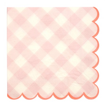 Pink Gingham Small Napkin (20u.)