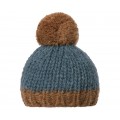 Best Friends knitted hat petrol/brown