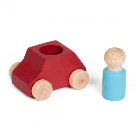 Red wooden toy car