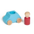 Turquoise wooden toy car