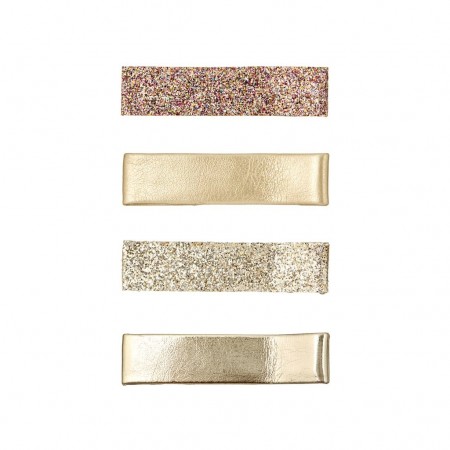 Shimmer Edie Clips Gold, Pack of 4