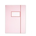 Elasticated Folder Stripes Pink - A4
