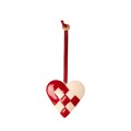 Metal Ornament Braided Heart - Red