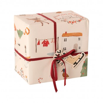 Papel de Regalo Cosy Christmas blanco - 10m. 2