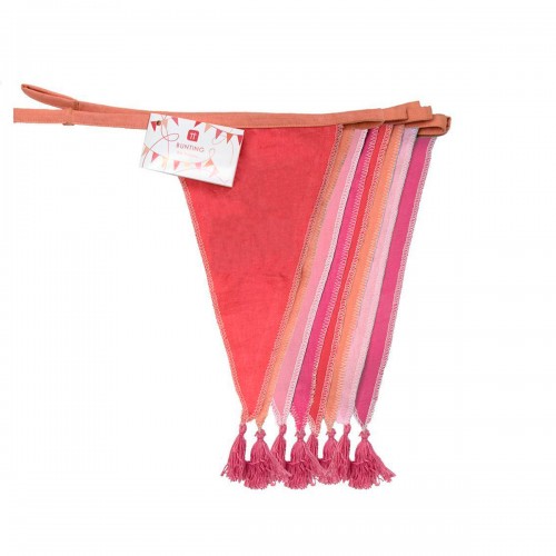 Pink Fabric Bunting Garland - 3m