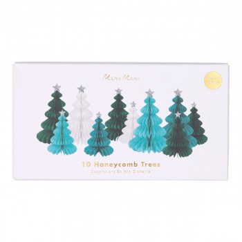 Green Forest Tree Decorations - 10u. 2