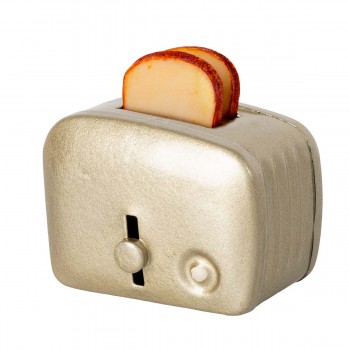 Miniature Toaster&Bread - Silver