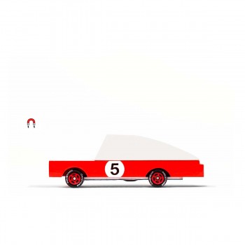Racer n.5 - Red Wooden toy car 2