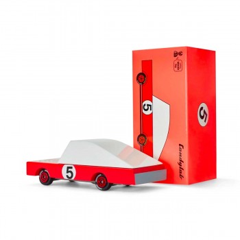 Racer n.5 - Red Wooden toy car