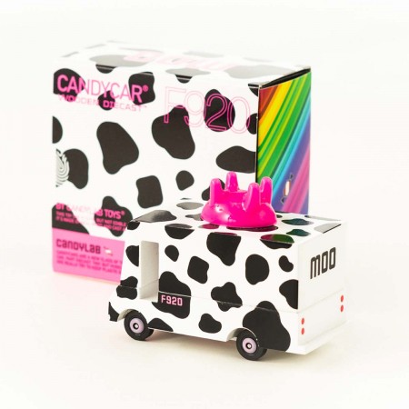 Candyvan MOO Milk - Wooden toy van
