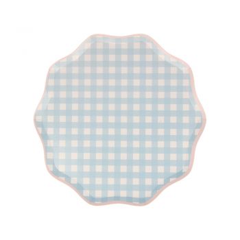 Platos de papel Gingham - 12u. 2