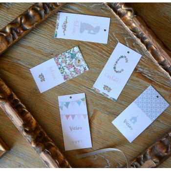 Tarjetas etiquetas flores (12u.) 2