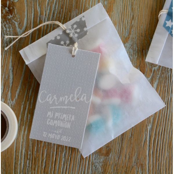 Personalized candy glassine favor bag
