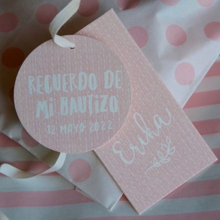 Personalized candy pink favor bag