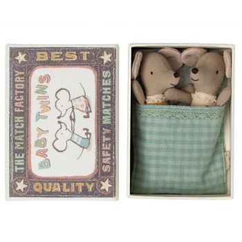 Ratoncitos gemelos bebé en su caja - Baby (8cm)