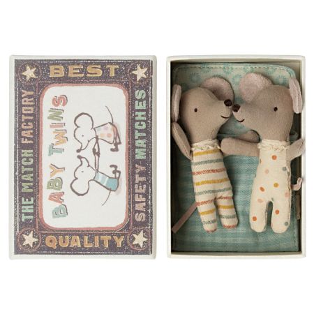 Ratoncitos gemelos bebé en su caja - Baby (8cm)