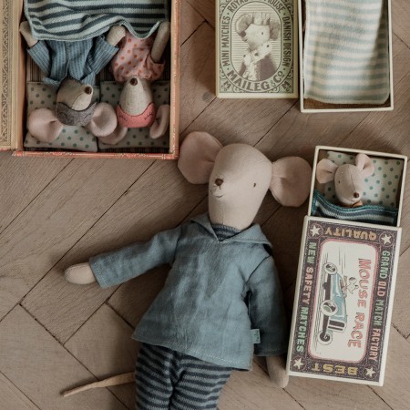 Muñecos ratoncitos Papá y Mamá en caja (15cm)