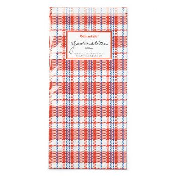 Bolsa de Regalo, cuadros rojo  (6u.)