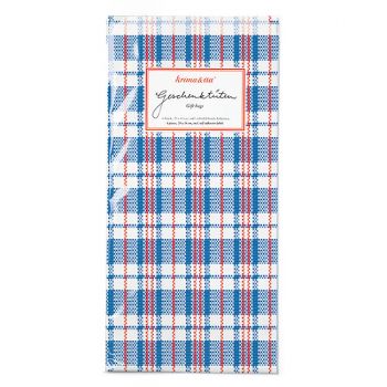 Bolsa de Regalo, cuadros azul  (6u.)