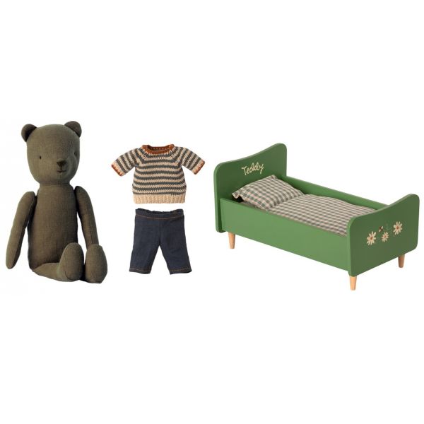 Pack Teddy Dad + Clothes + Bed