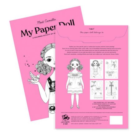 Muñeca de papel Camilla - Kit para colorear 