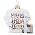  Camiseta Conejitos Bunny - Kit para colorear - Talla 8-10