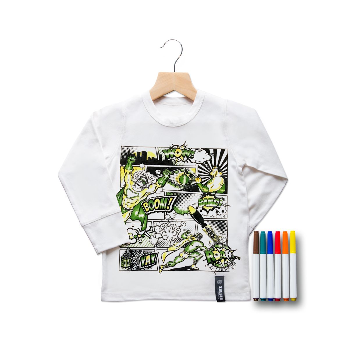 Camiseta Superhéroe - Kit para colorear - Talla 8-10  Camiseta Superhéroe - Kit para colorear - Talla 8-10