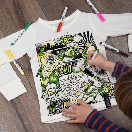  Camiseta Superhéroe - Kit para colorear - Talla 10-12