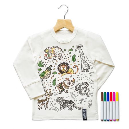  Camiseta Jungla - Kit para colorear - Talla 4-6