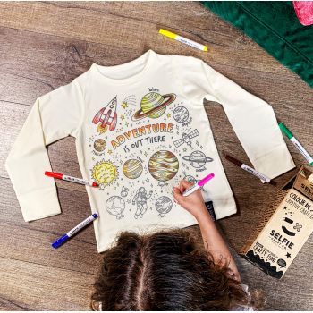 Space Shirt - Coloring Kit - size 6-8