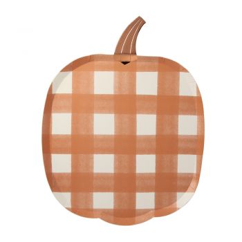 Platos de calabaza Gingham (8u.) 2