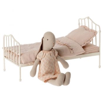 Cama blanca tela púrpura - Mini (14cm) 2