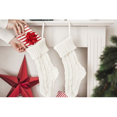 Decorative stocking off-white