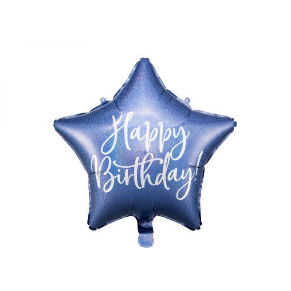 Foil balloon Happy Birthday, blue