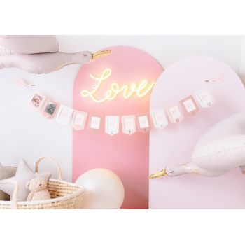 Foil balloon Stork, light pink 2