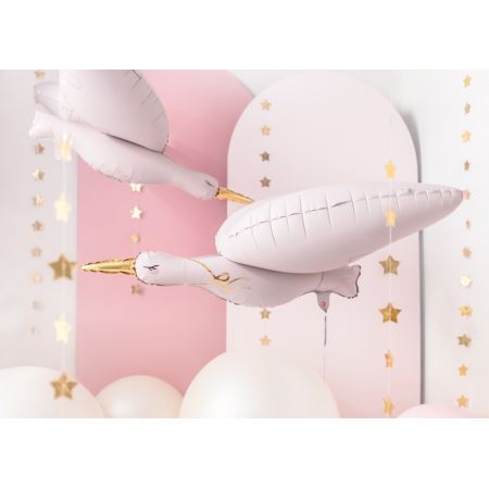 Foil balloon Stork, light pink