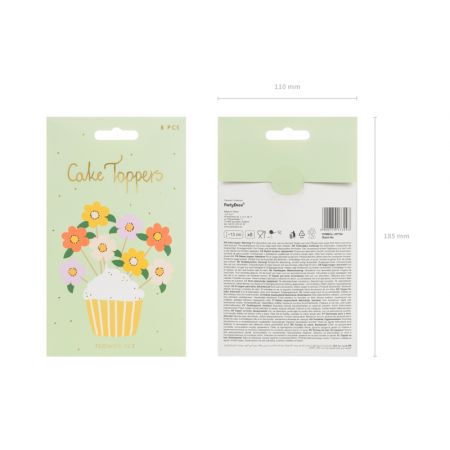 Cupcake Toppers -  Flores (8u)