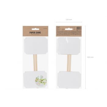 Cards on a stick, white (4u) 2