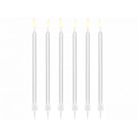 Plain Birthday candles white (12u)
