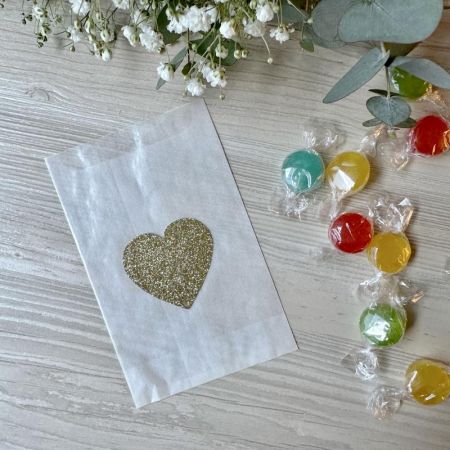 Golden heart glassine paper bag