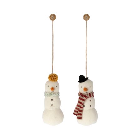 Snowman Ornaments (2u) in Metal Suitcase