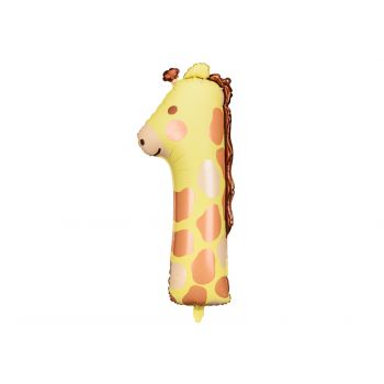 Foil balloon - Number 1 - Giraffe