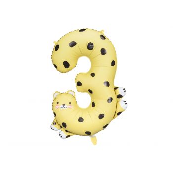 Foil balloon - Number 3 - Cheetah