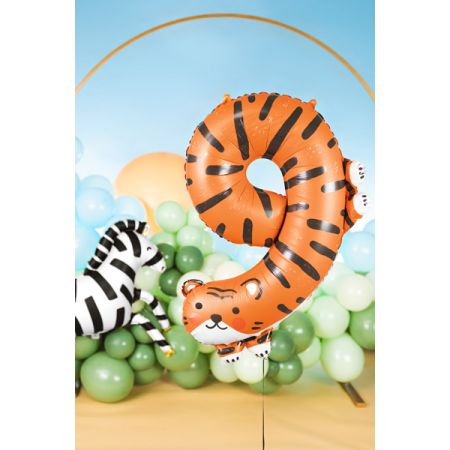 Foil balloon - Number 9 - Tiger
