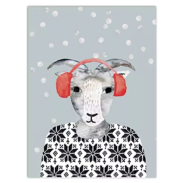 Postcard Winter goat 