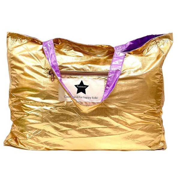 Large Metallic Violet/Gold Tote Bag