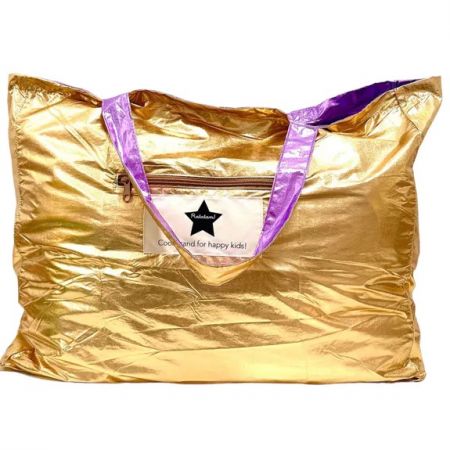 Large Metallic Violet/Gold Tote Bag