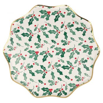 Holly Pattern Dinner Plates (8u) 2
