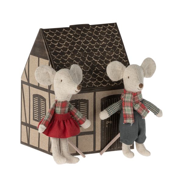 Winter Mice Twins in box - Little (11cm)