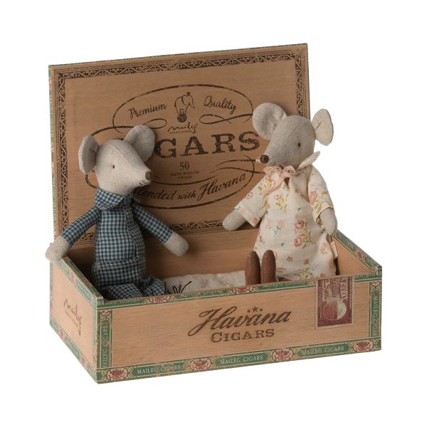 Grandma & Grandpa mice in matchbox